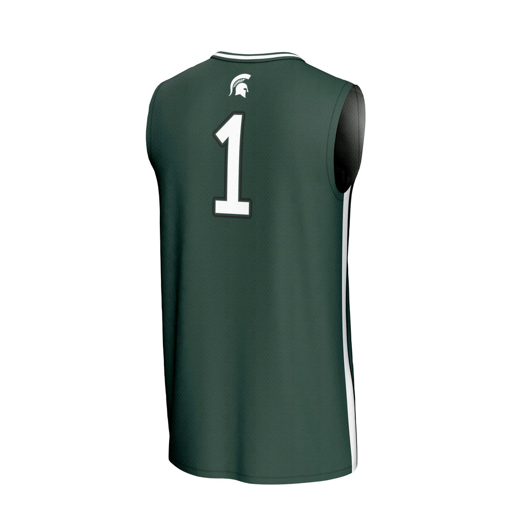 #1 Michigan State Spartans GameDay Greats Lightweight Collegiate Basketball Fashion Jersey - Green