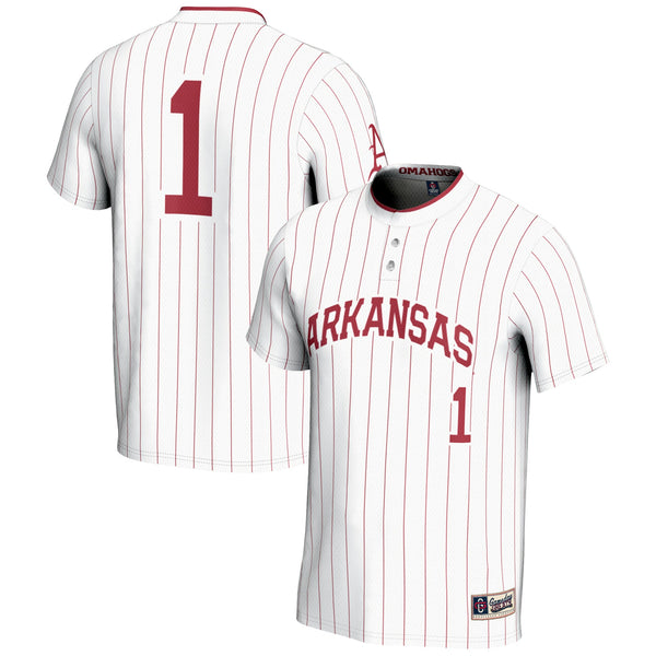 #1 Arkansas Razorbacks Lightweight Softball Jersey - White