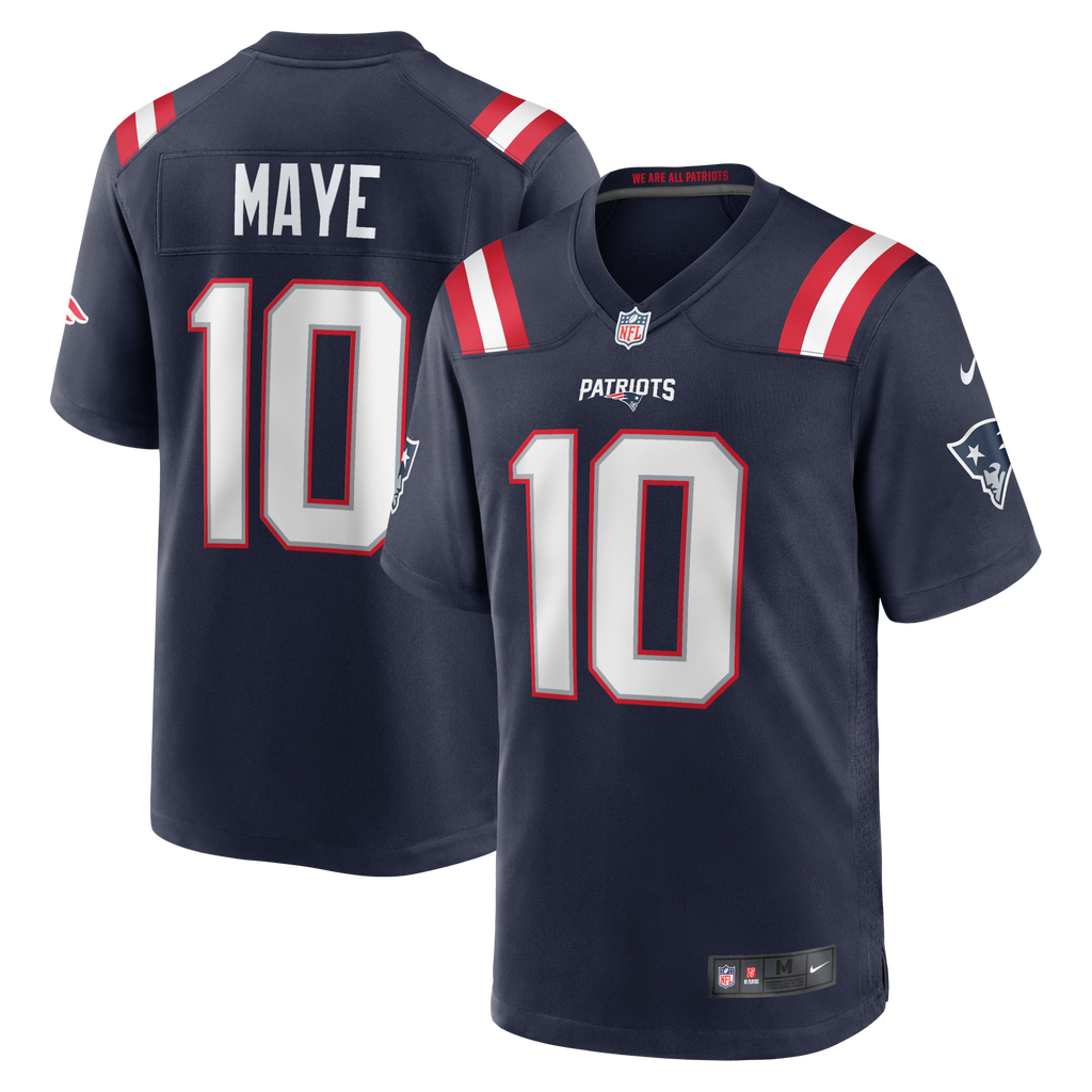 New England Patriots Drake Maye Navy Player Game Jersey