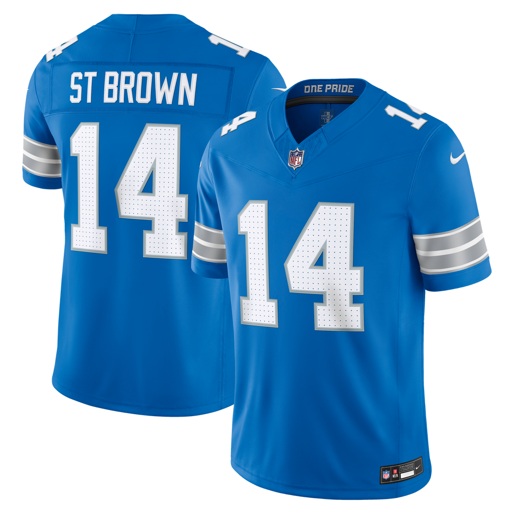 Detroit Lions Amon-Ra St. Brown Blue Team Vapor F.U.S.E. Stitched Limited Jersey
