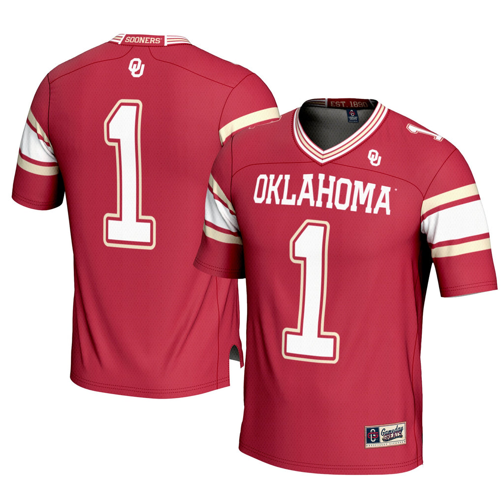 #1 Oklahoma Sooners GameDay Greats Football Jersey - Crimson