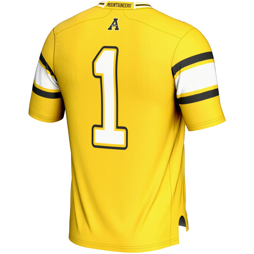 #1 Appalachian State Mountaineers GameDay Greats Endzone Football Jersey - Gold