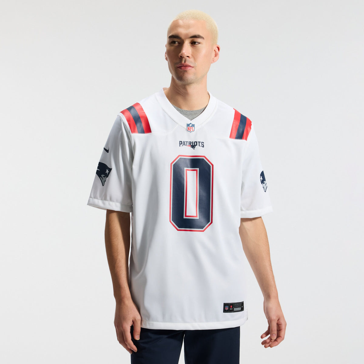 New England Patriots Christian Gonzalez White Game Jersey