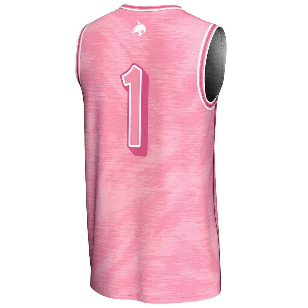 #1 Texas State Bobcats GameDay Greats Lightweight Basketball Fashion Jersey - Pink