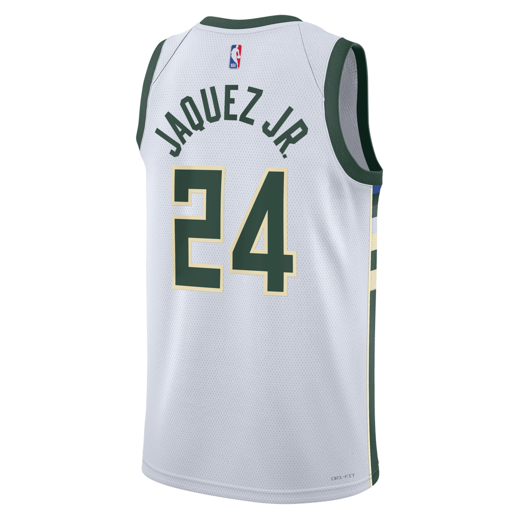 Milwaukee Bucks Association Edition Swingman Jersey - White - Jaime Jaquez Jr.