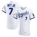 Kansas City Royals Bobby Witt Jr. White Home Authentic Sponsor Patch Jersey