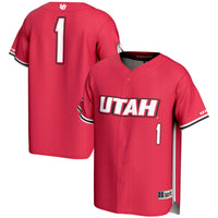 #1 Utah Utes Lightweight Baseball Fashion Jersey - Red