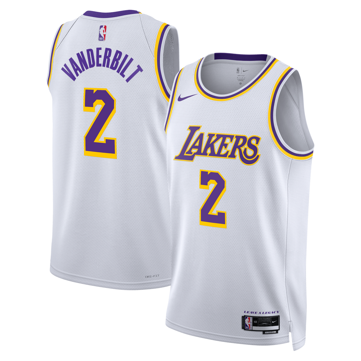 Los Angeles Lakers Association Edition Swingman Jersey - White - Jarred Vanderbilt