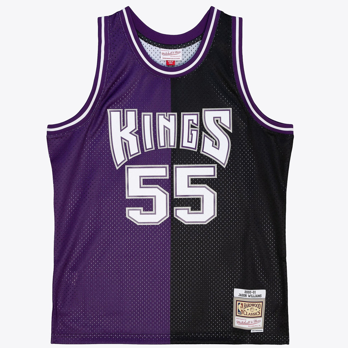 Sacramento Kings Jason Williams 2000 Split Swingman Jersey - Black/Purple