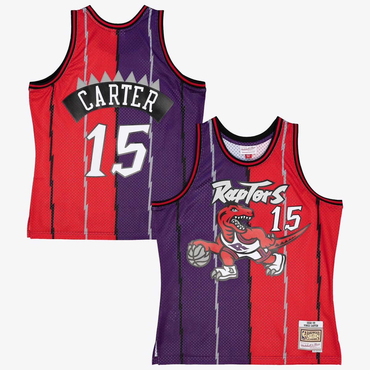 Toronto Raptors Vince Carter 1998 Split Swingman Jersey - Purple/Red