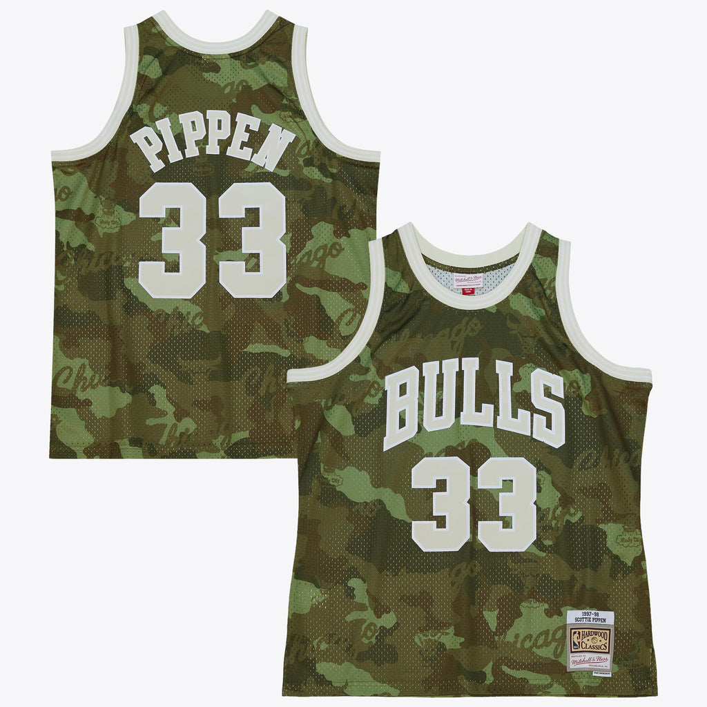 Chicago Bulls Scottie Pippen 1997 Ghost Camo Swingman Jersey - Green