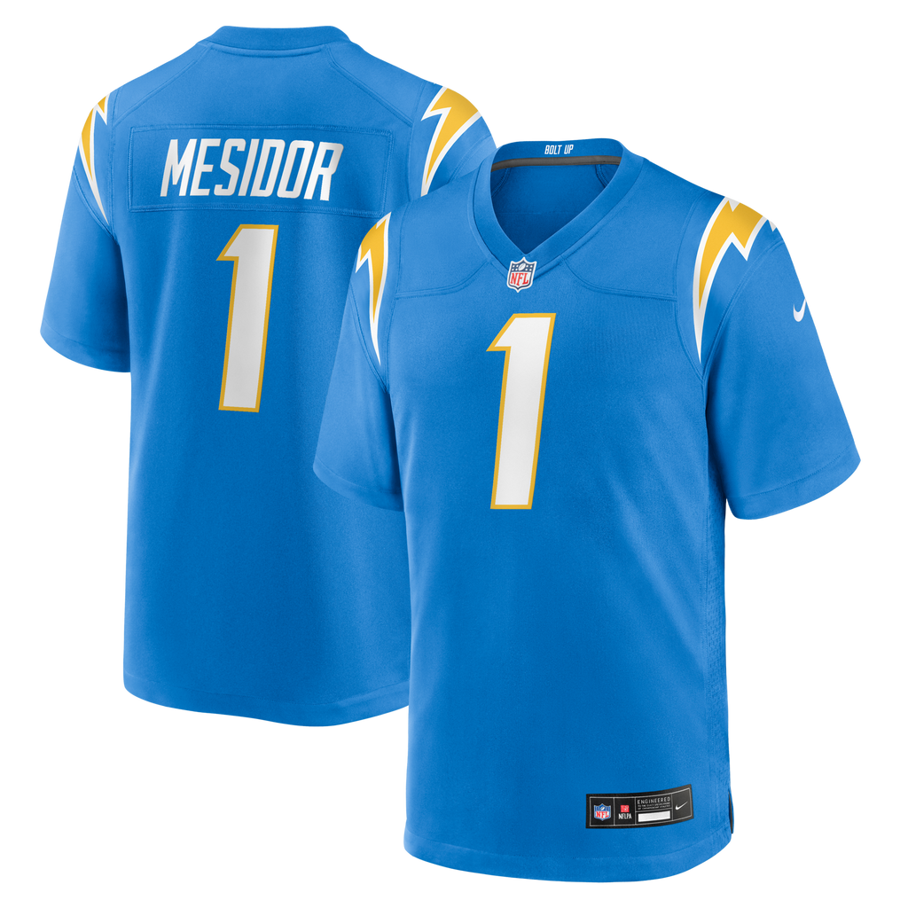Los Angeles Chargers Akheem Mesidor Powder Blue 2026 NFL Draft First Round Pick No. 22 Team Game Jersey