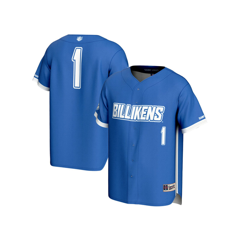 #1 Saint Louis Billikens Lightweight Baseball Fashion Jersey - Blue