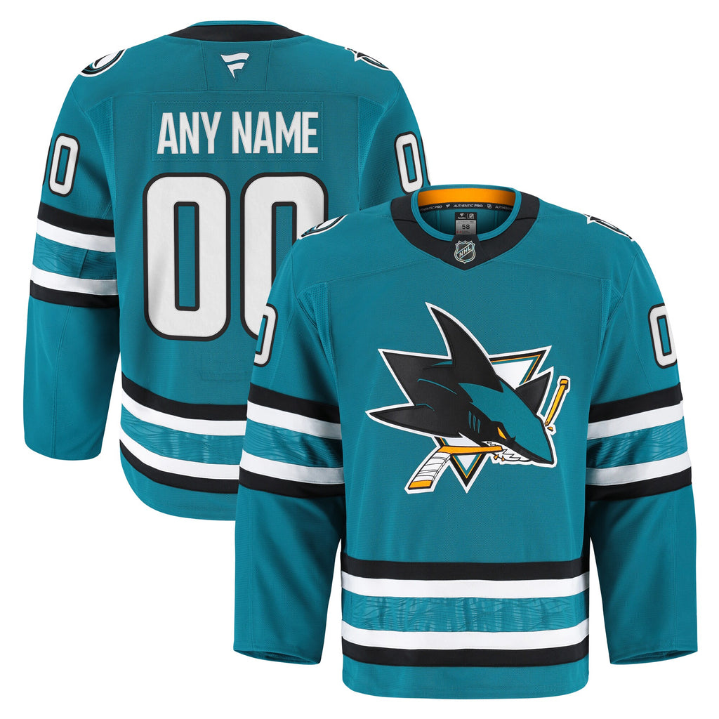 San Jose Sharks Teal Home Authentic Pro Custom Jersey