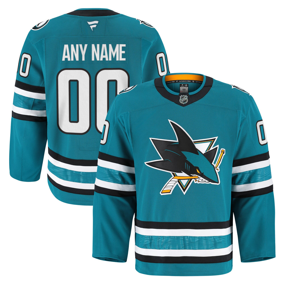 San Jose Sharks Teal Home Authentic Pro Custom Jersey