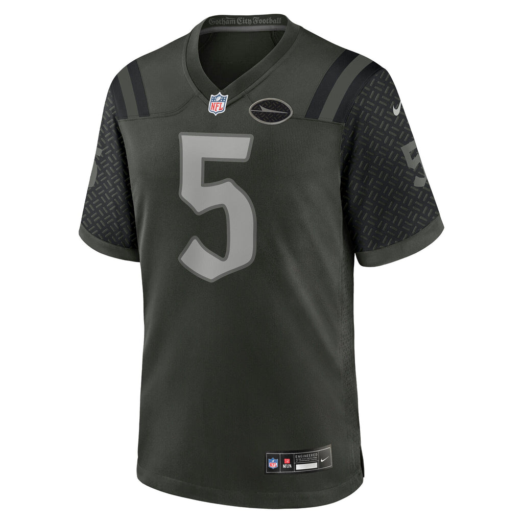 New York Jets Garrett Wilson Gotham Green 2025 Rivalries Collection Game Jersey