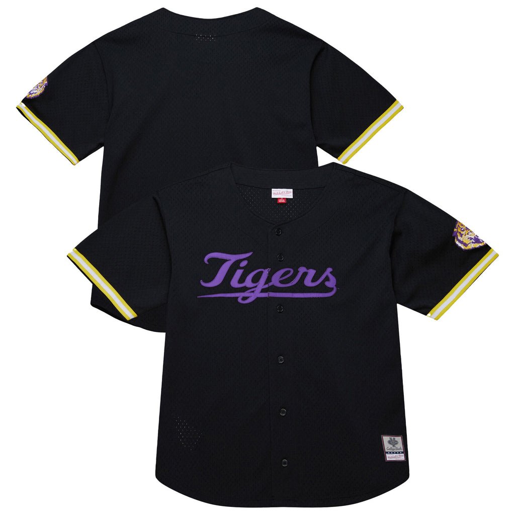 Black LSU Tigers On The Clock Full-Button Fashion Jersey