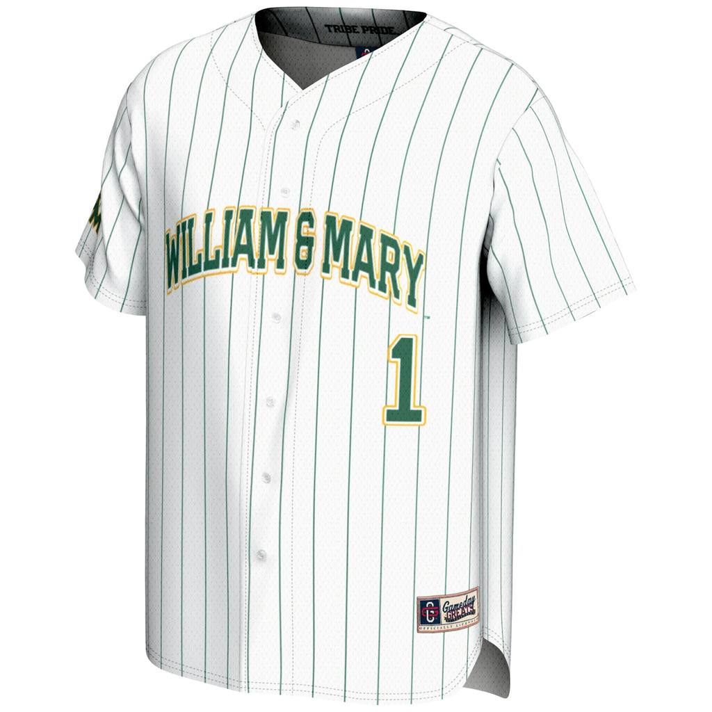 #1 William & Mary Tribe GameDay Greats Lightweight Baseball Fashion Jersey - White