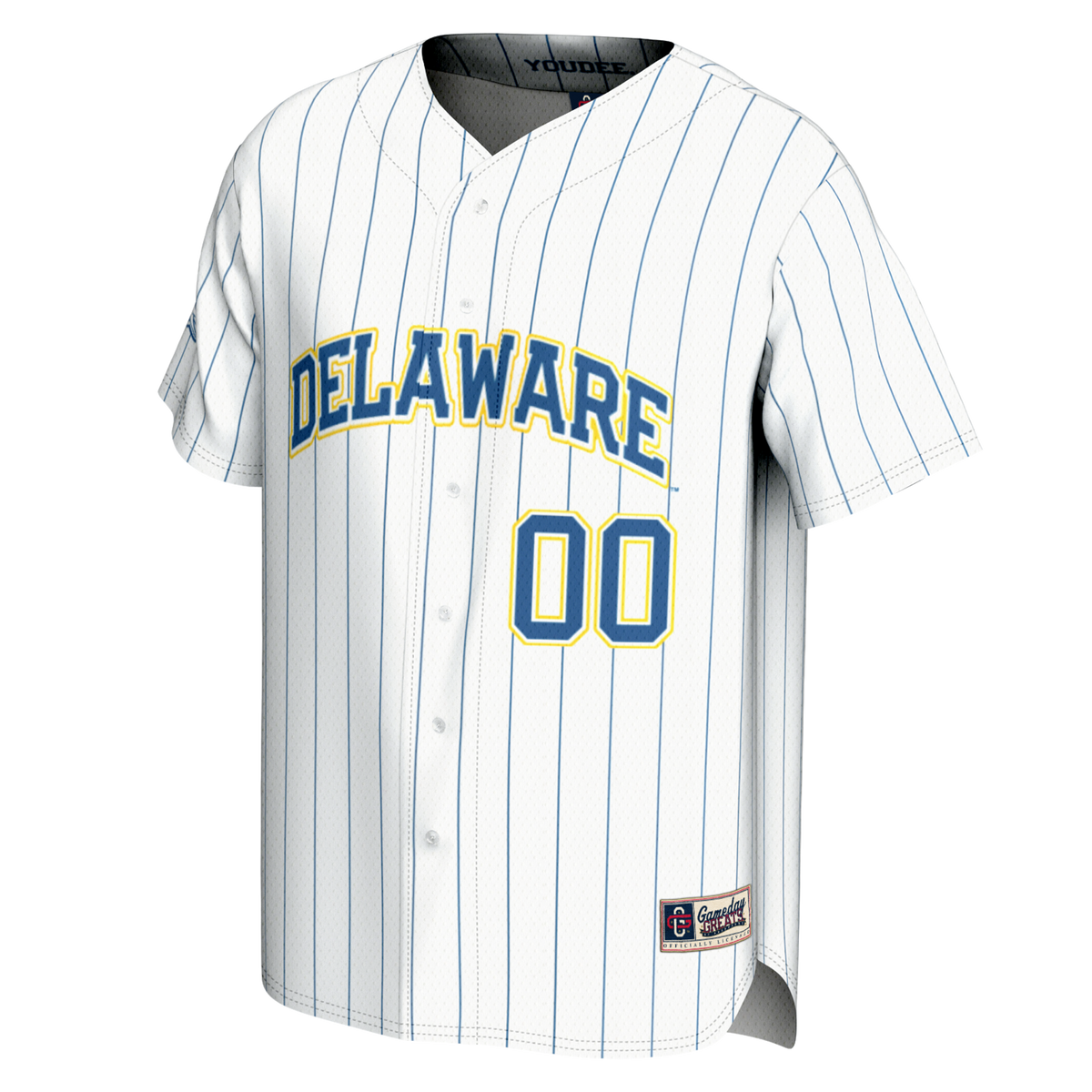 Delaware Fightin' Blue Hens GameDay Greats NIL Pick-A-Player Baseball Lightweight Jersey - White