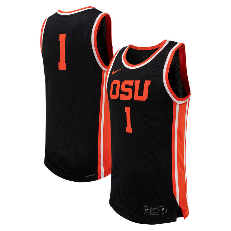 #1 Black Oregon State Beavers Replica Basketball Jersey