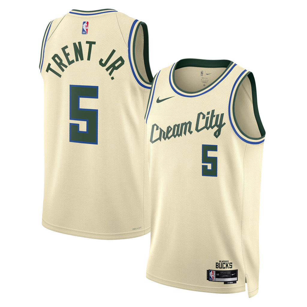 Milwaukee Bucks 2025/26 City Edition Swingman Jersey - Cream - Gary Trent Jr.