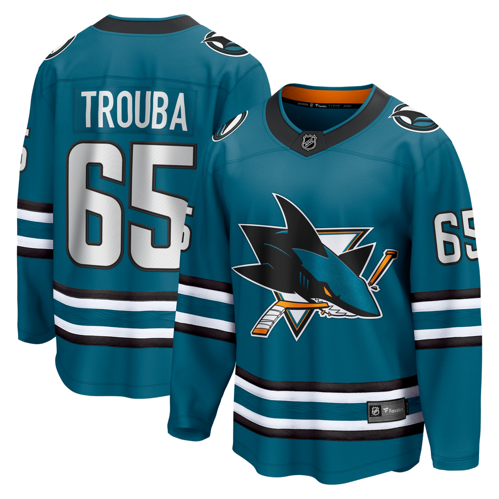 San Jose Sharks Jacob Trouba Teal Home Breakaway Jersey