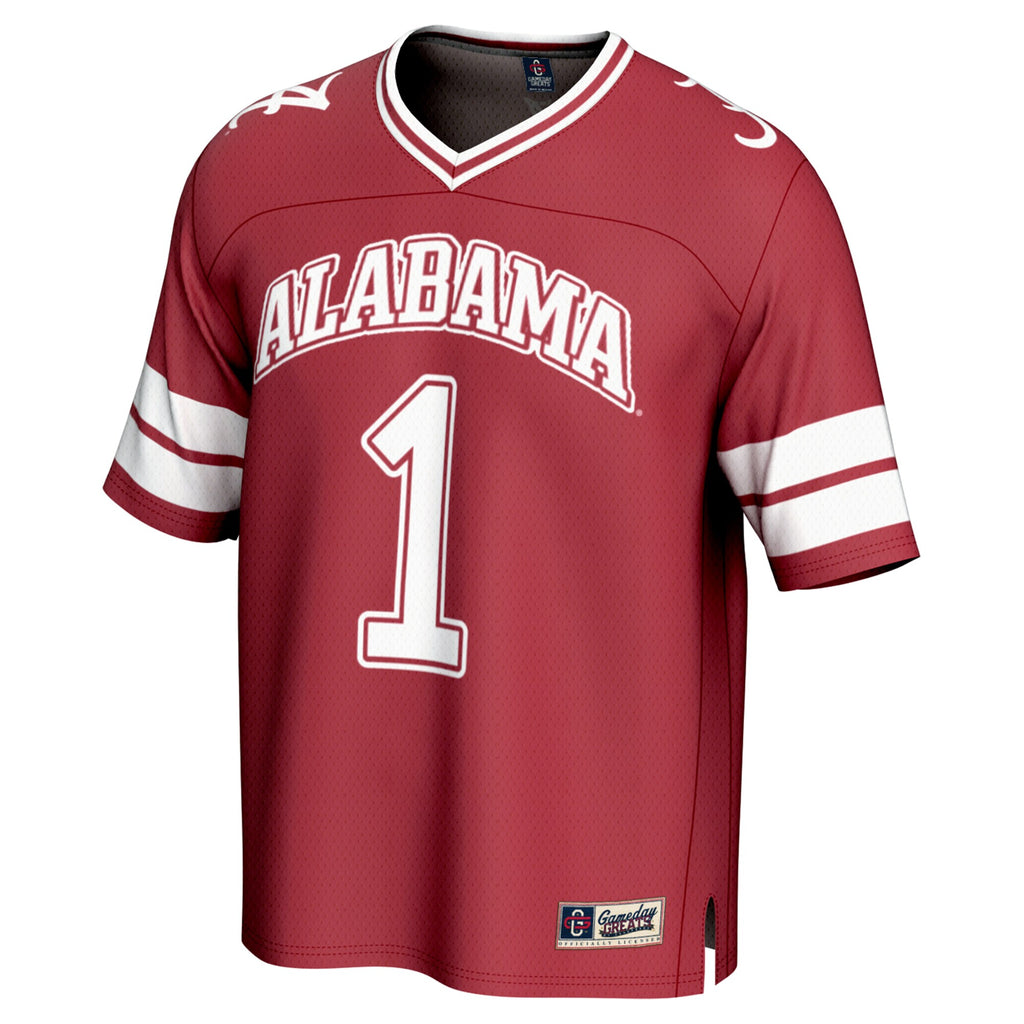 #1 Alabama Crimson Tide GameDay Greats Lightweight Collegiate Football Fashion Jersey - Crimson