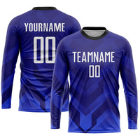 Custom Soccer Jersey - Dark Purple White Royal-Navy Sublimation Uniform
