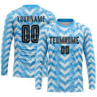 Custom Soccer Jersey - Light Blue Black-White Home Sublimation Uniform