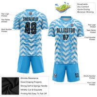 Custom Soccer Jersey - Light Blue Black-White Home Sublimation Uniform