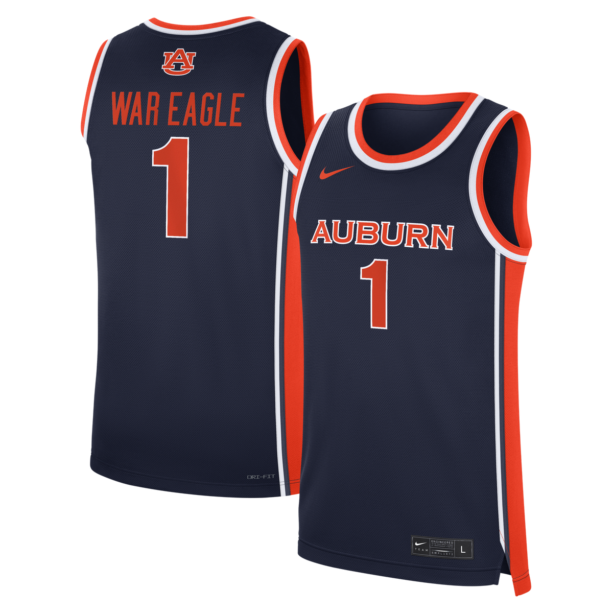 Navy Auburn Tigers #1 Road War Eagle Replica Basketball Jersey