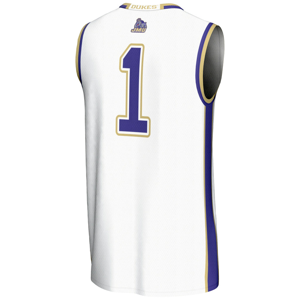 #1 James Madison Dukes GameDay Greats Lightweight Basketball Jersey - White