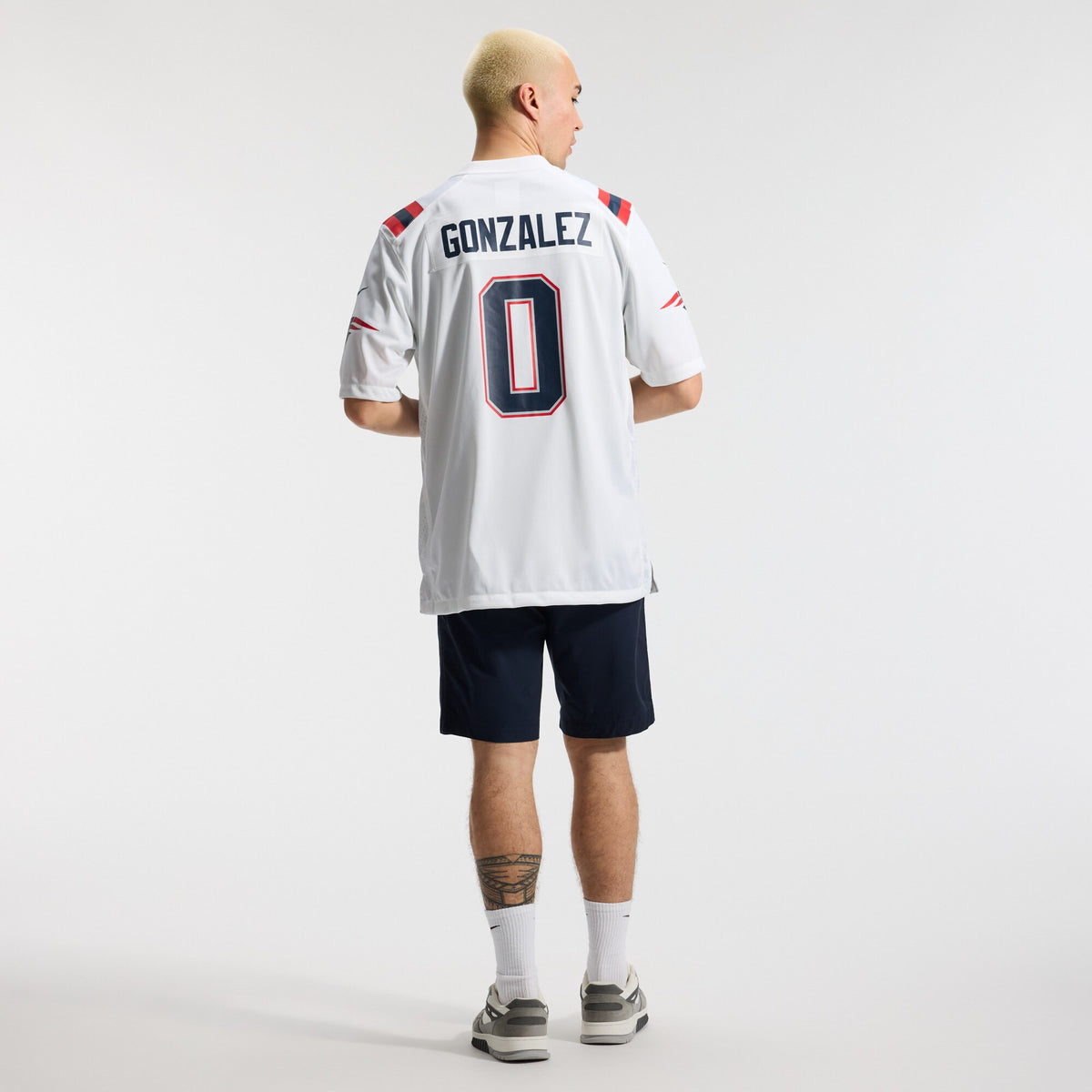 New England Patriots Christian Gonzalez White Game Jersey