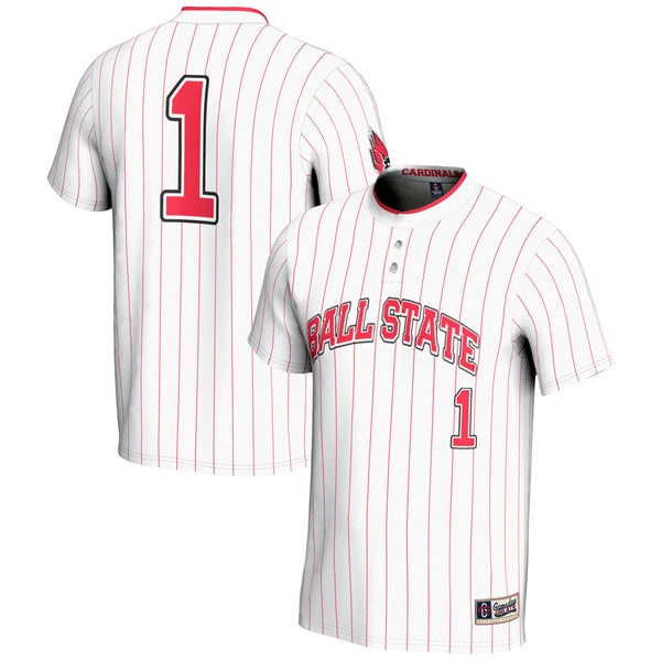 #1 Ball State Cardinals Lightweight Softball Jersey - White