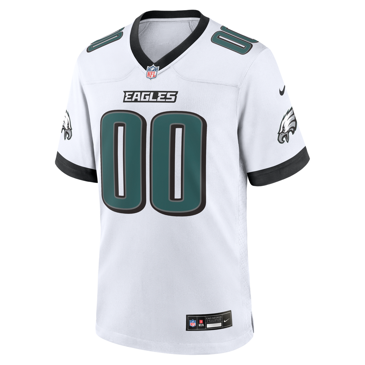 Philadelphia Eagles White White Custom Game Jersey