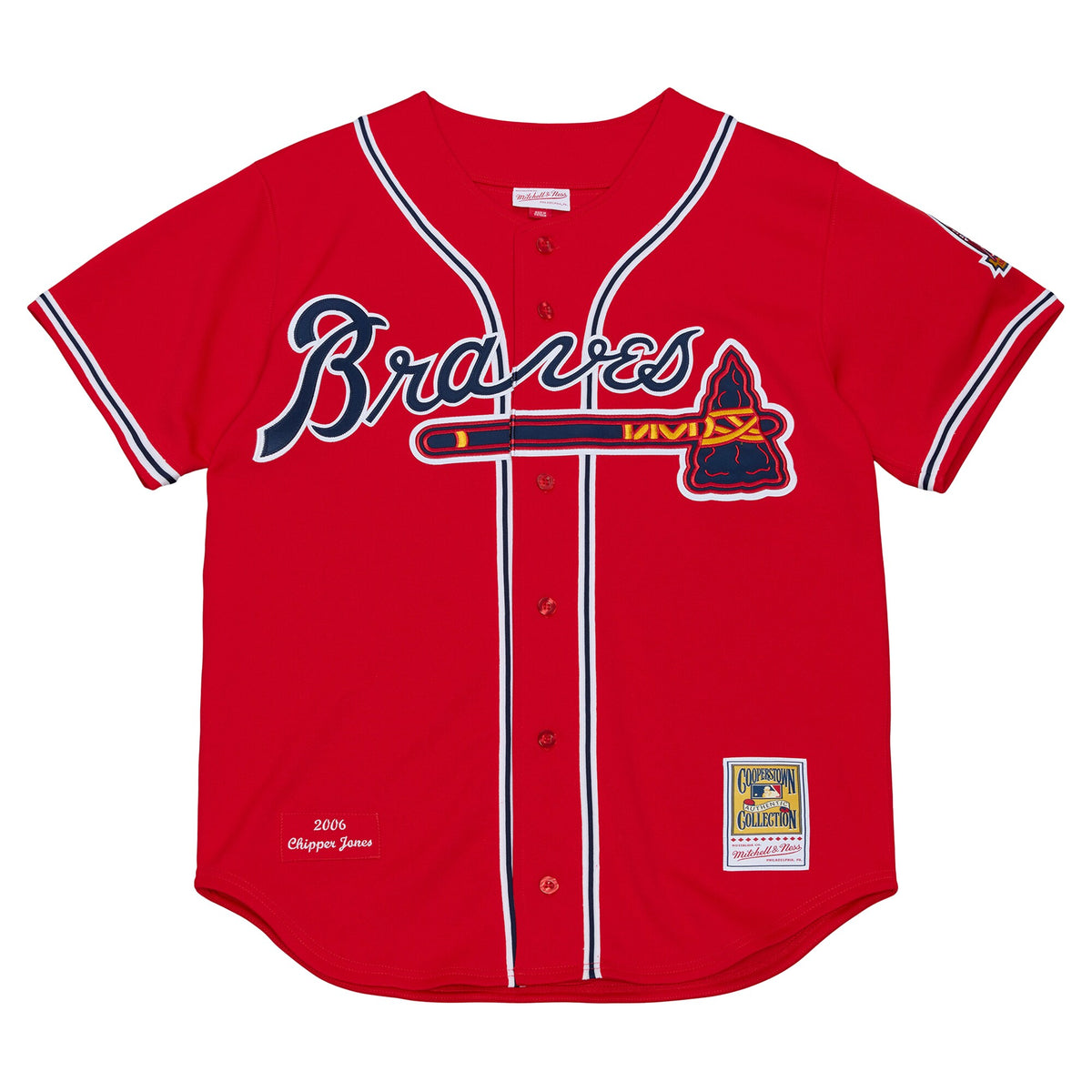 Atlanta Braves Chipper Jones Red 2006 Cooperstown Collection Authentic Jersey