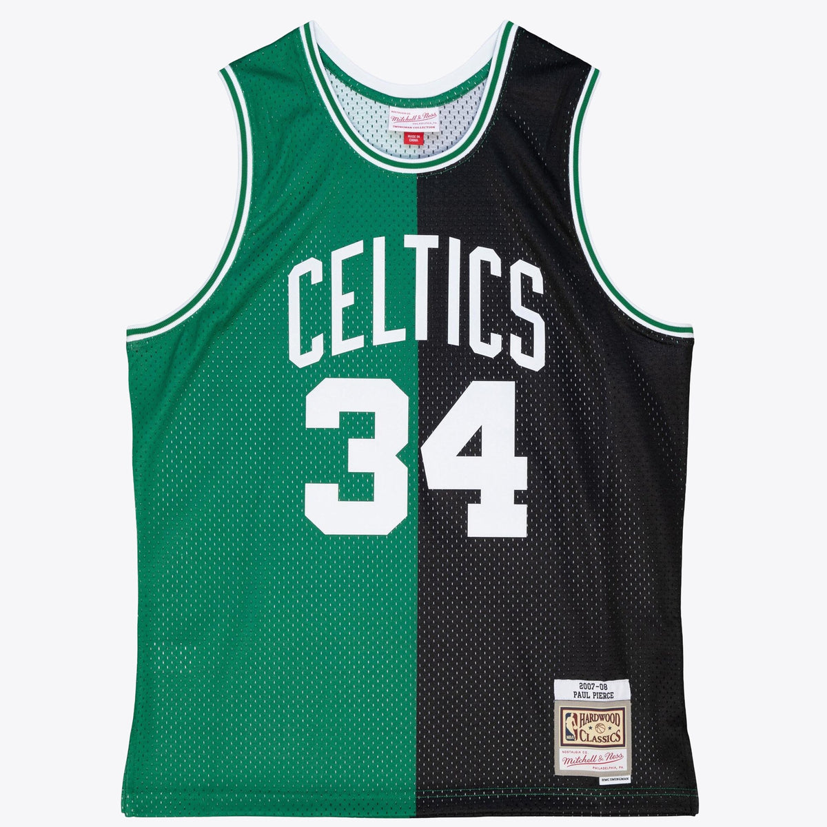 Boston Celtics Paul Pierce 2007 Split Swingman Jersey - Black/Green