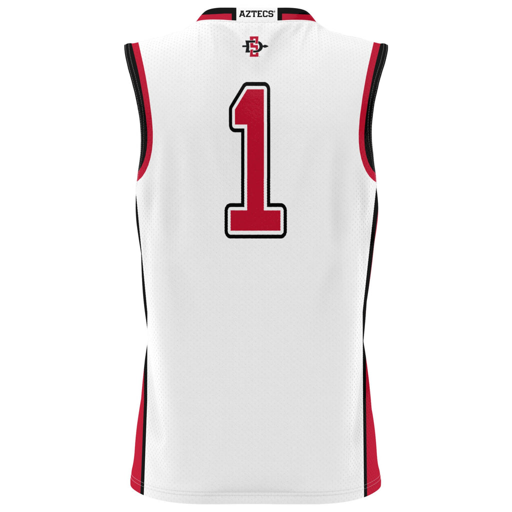 #1 San Diego State Aztecs GameDay Greats Lightweight Basketball Fashion Jersey - White