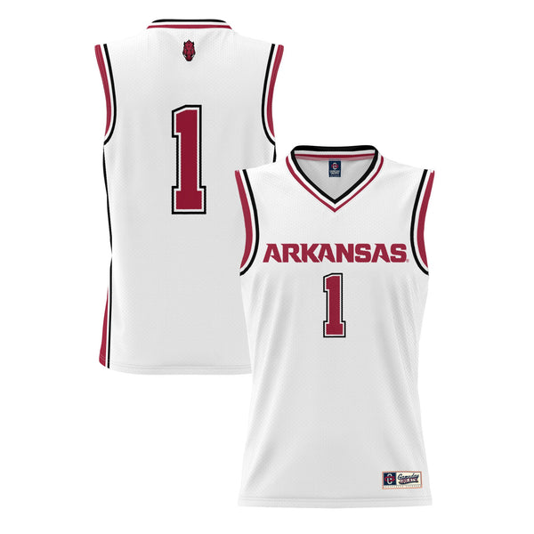 #1 Arkansas Razorbacks Lightweight Basketball Jersey - White