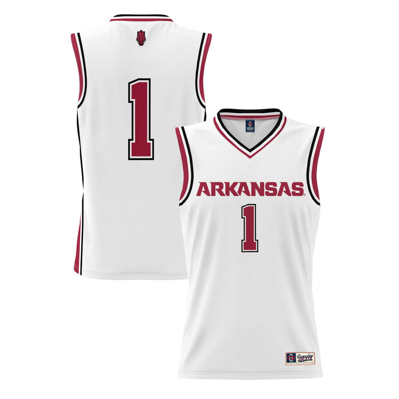 #1 Arkansas Razorbacks Lightweight Basketball Jersey - White