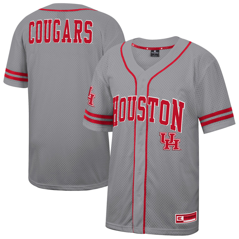 Houston Cougars Free Spirited Baseball Jersey - Gray
