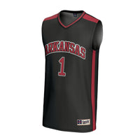 #1 Arkansas Razorbacks Lightweight Basketball Fashion Jersey - Black