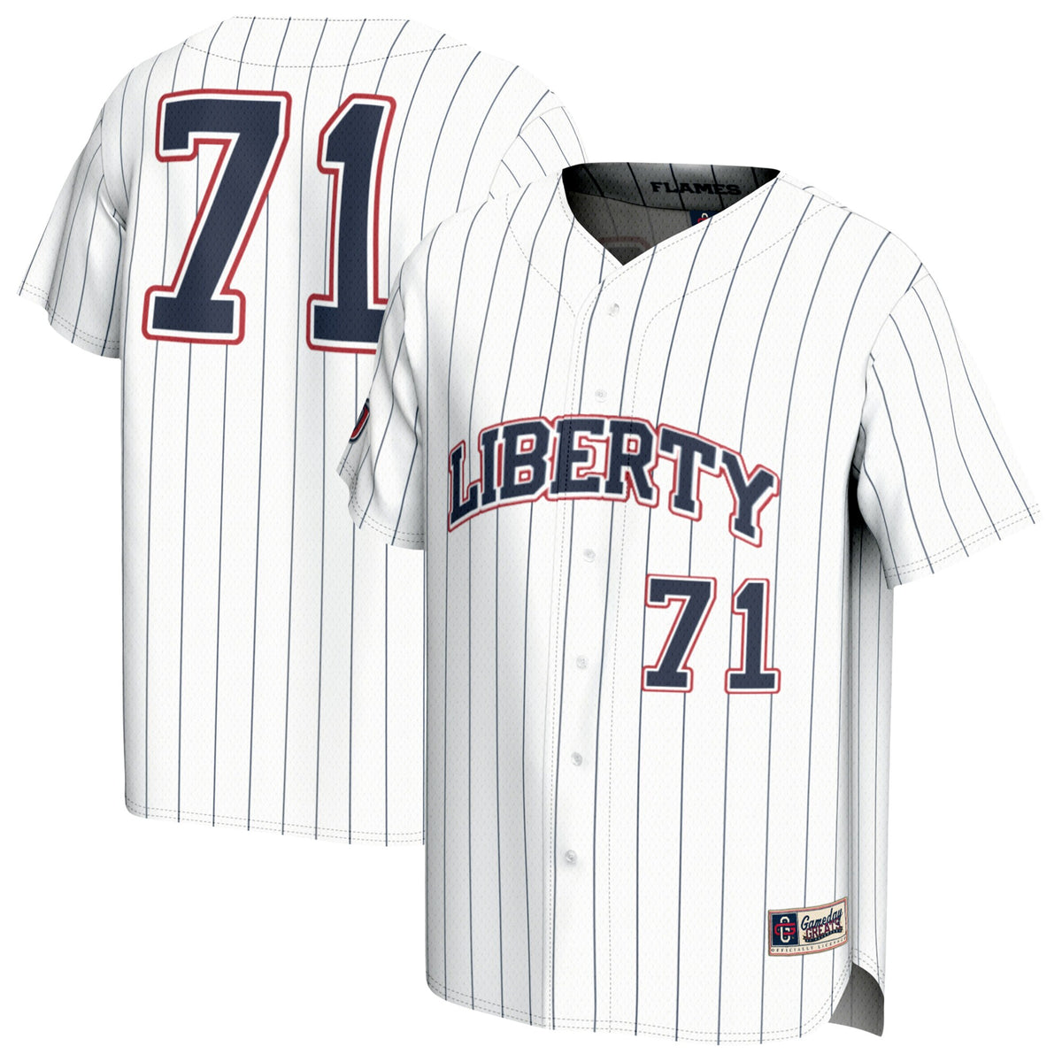 Adult GameDay Greats #71 White Liberty Flames Lightweight Collegiate Baseball Fashion Jersey