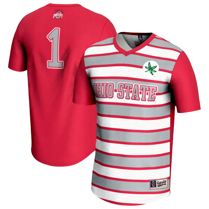 #1 Ohio State Buckeyes Lightweight Soccer Fashion Jersey - Scarlet